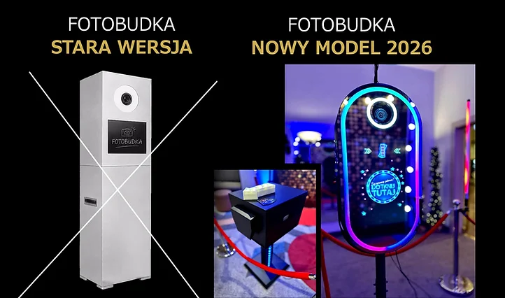 Porównanie starej wersji fotobudki z nowoczesnym modelem Fotobudka Black 2026 | MegaFota