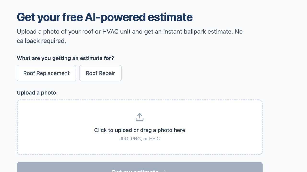 Roofing/HVAC template preview
