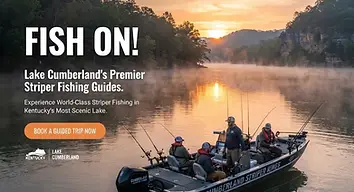 Homepage screenshot of the Lake Cumberland Striper Fishing website built by Bluegrass Web Works