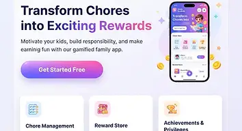 Homepage screenshot of the Kiddo Rewards website built by Bluegrass Web Works