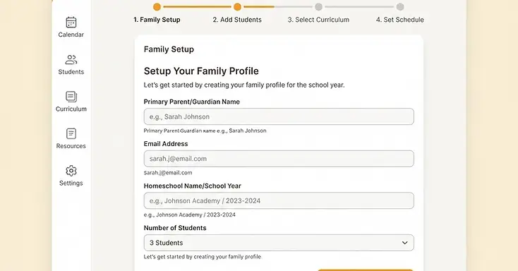 Homepage screenshot of the Homeschool Hub website built by Bluegrass Web Works