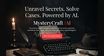 Homepage screenshot of the MysteryCraft /AI website built by Bluegrass Web Works