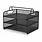 Samstar 3 Tier Letter Tray Paper Organizer with Handle, Mesh Desk Organizer Paper Sorter File Rack Shelves, Black