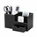 Desk Organizer Office Supplies Caddy Pu Leather Multi-function Storage Box Pen/Pencil,Cell phone, Business Name Cards Remote Control Holder with Small Drawer Black