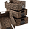 Casafield Set of 4 Water Hyacinth Pantry Baskets, 10" x 13" x 5", with Chalkboard Labels and Chalk Marker - Espresso, Woven Storage Bin Organizers for Kitchen Shelves