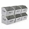 Closet Organizers Bins 6 Packs - Large Closet Shelf Organizer with Handles, Fabric Trapezoid Storage Bins, Collapsible Storage Cubes for Clothes, Towels, Light Gray