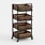 LITTLE TREE 4-Tier Basket Stand with Locked Wheels, Mobile Fruit and Vegetable Storage, Floor Stand Rack, Utility Shelf, for Kitchen, Living Room, Pantry (Rustic Brown)