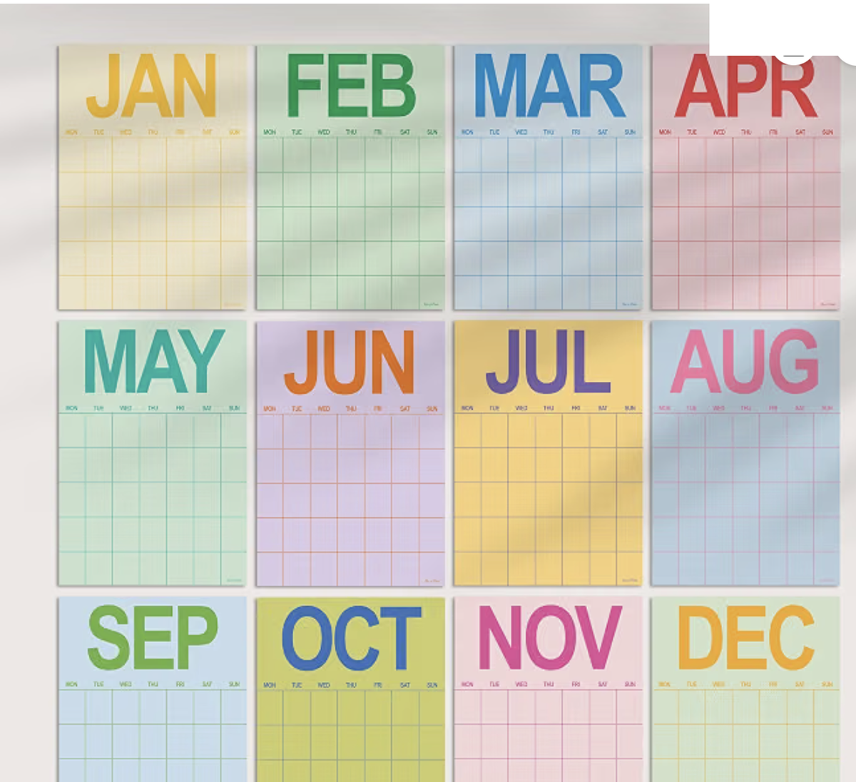 Dry Erase Wall Calendar