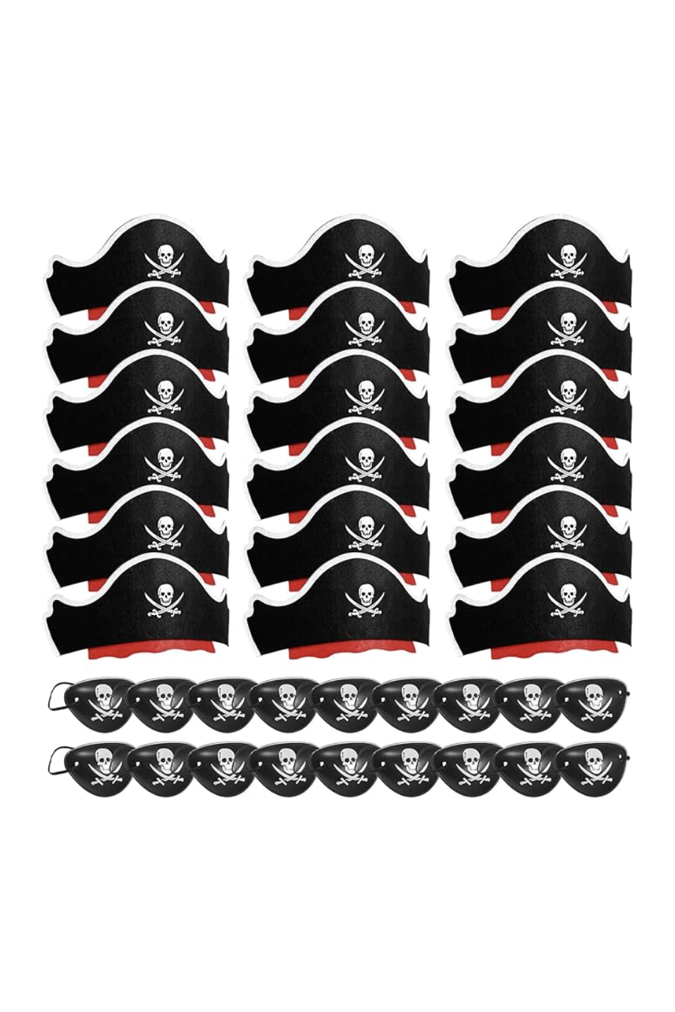 Pirate hats and eye patches set