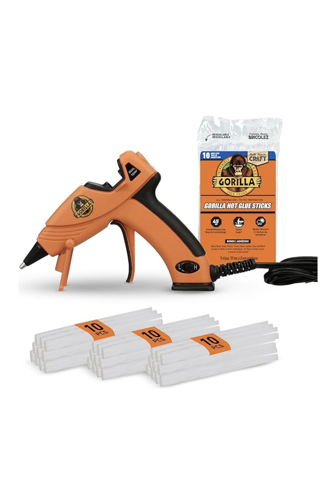 Mini hot glue gun kit with glue sticks
