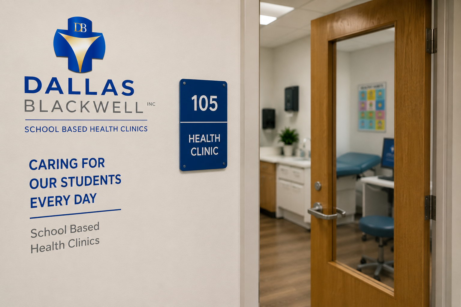 School health clinic room sign