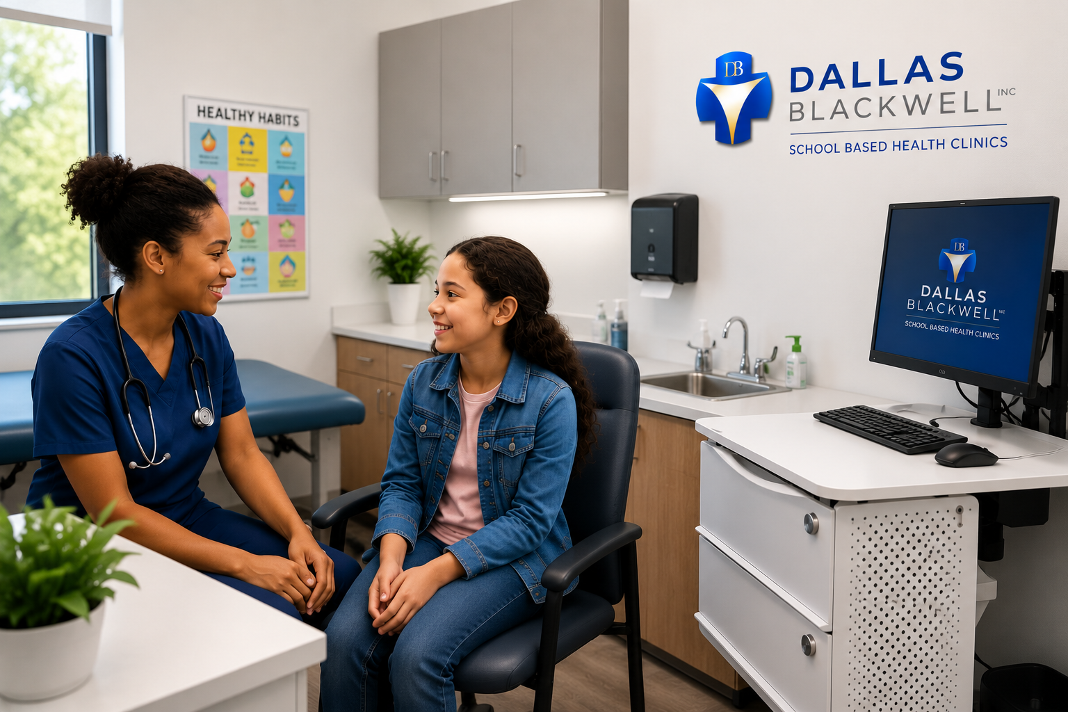 A Dallas Blackwell healthcare provider with a student