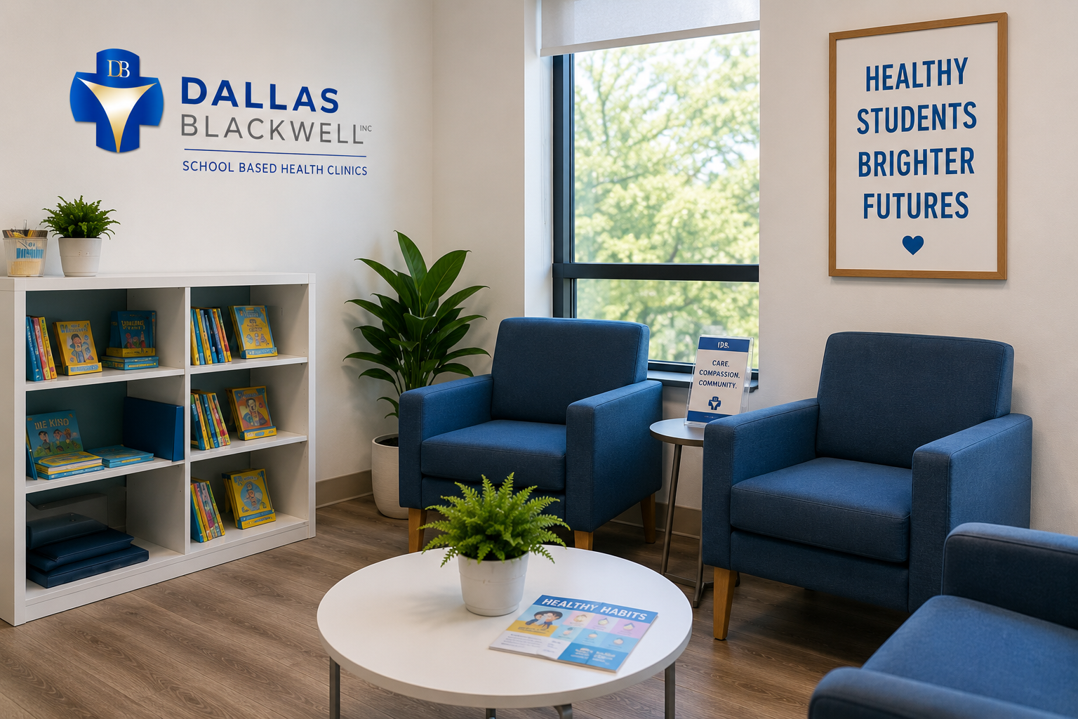 A welcoming clinic waiting area