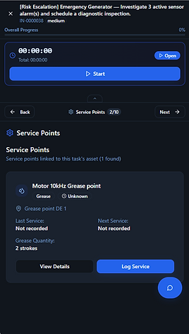 RelOnion Lubrication — mobile task with service points