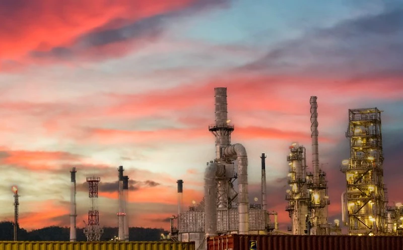 Power plant at sunset — condition monitoring