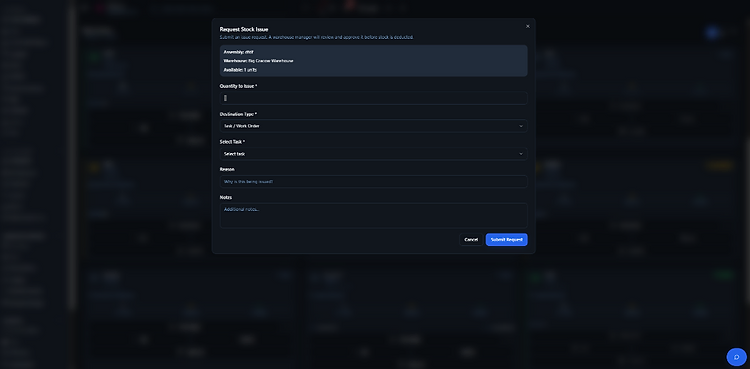 Request a stock issue