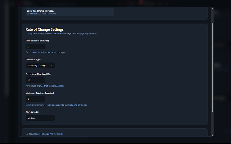 Rate-of-change settings