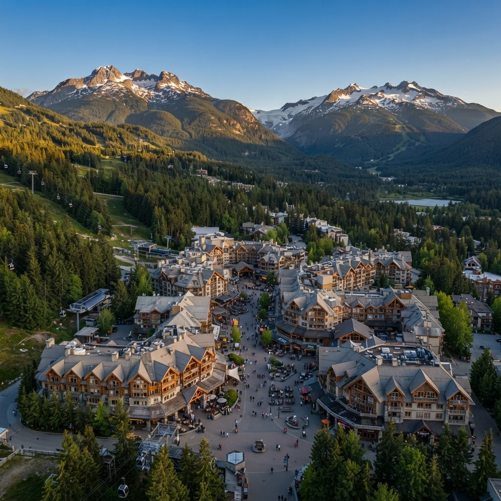 Whistler Village at golden hour