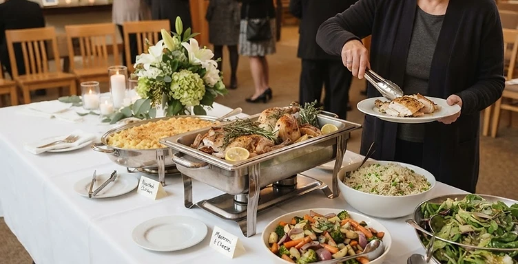 WARM, FAMILIAR COMFORT FOOD FOR A MEMORIAL RECEPTION