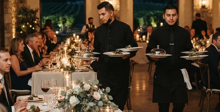 PLATED WEDDING DINNER SERVICE — TEMECULA VINEYARD RECEPTION
