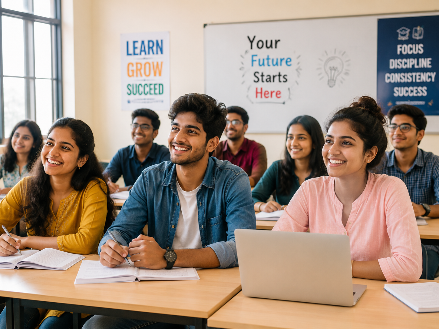 Students learning digital marketing