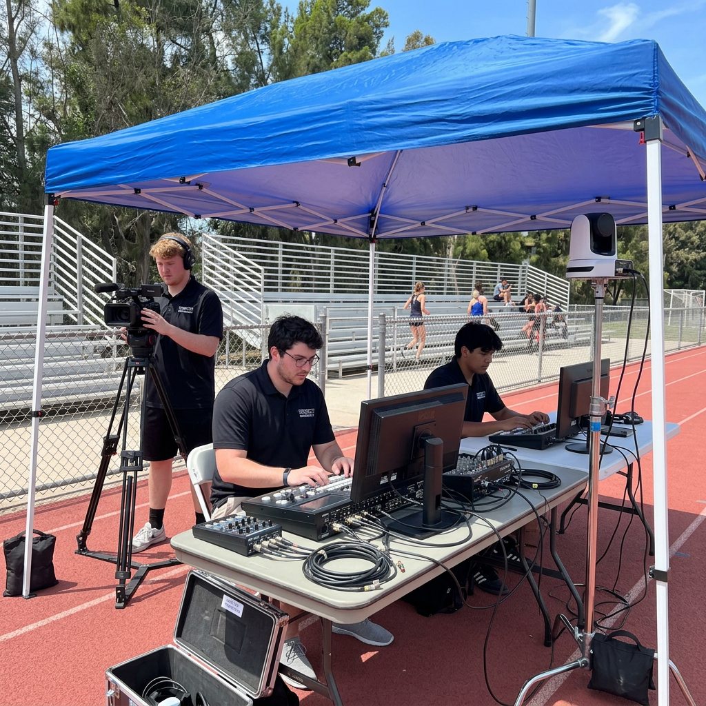 Portable live production station with Sony Alpha cameras and YoloBox switcher
