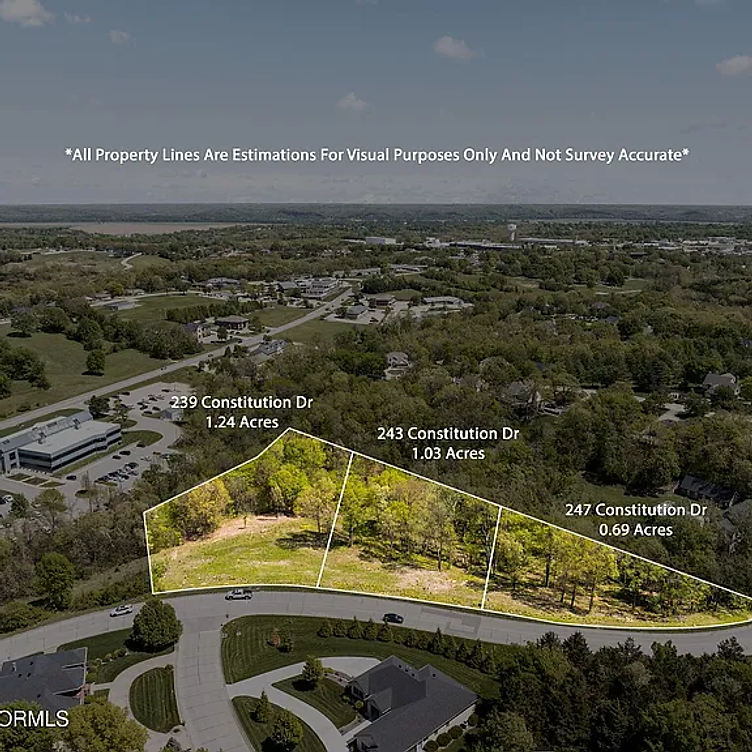 Monticello Acres — 3 Adjoining Lots on Constitution Dr