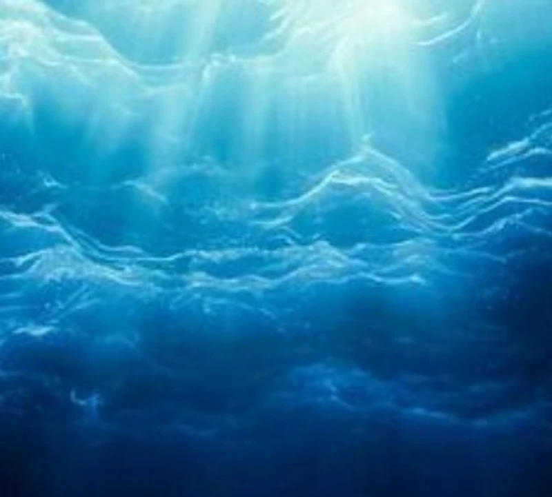 Underwater water surface, light rays