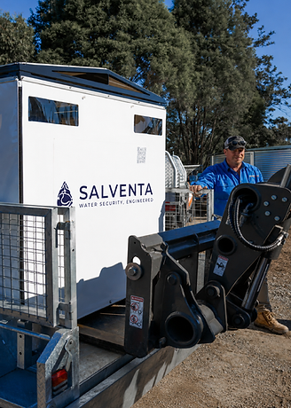 Salventa trailer-mounted treatment unit on site with operator