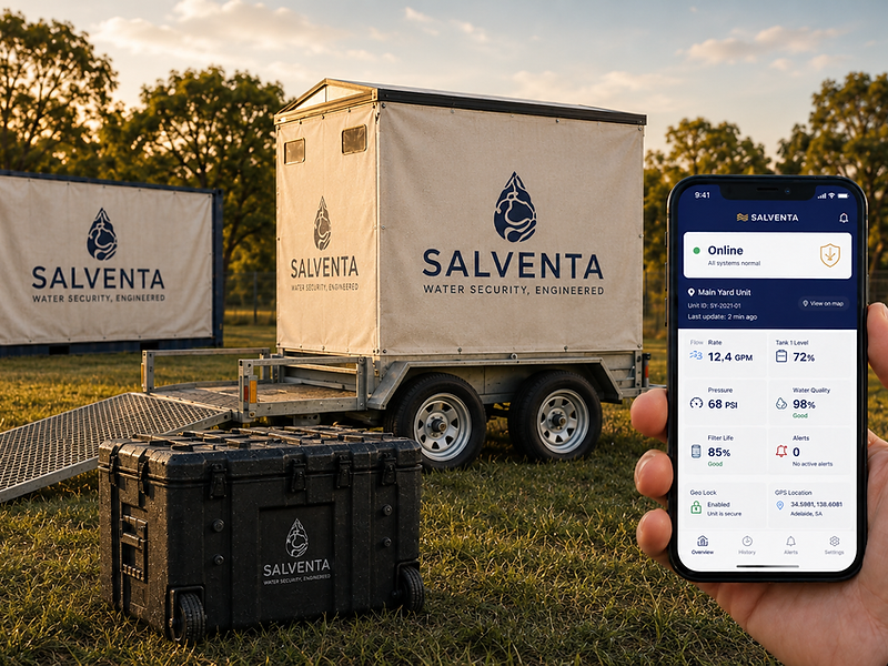 Salventa water security technology monitored via the Salventa app