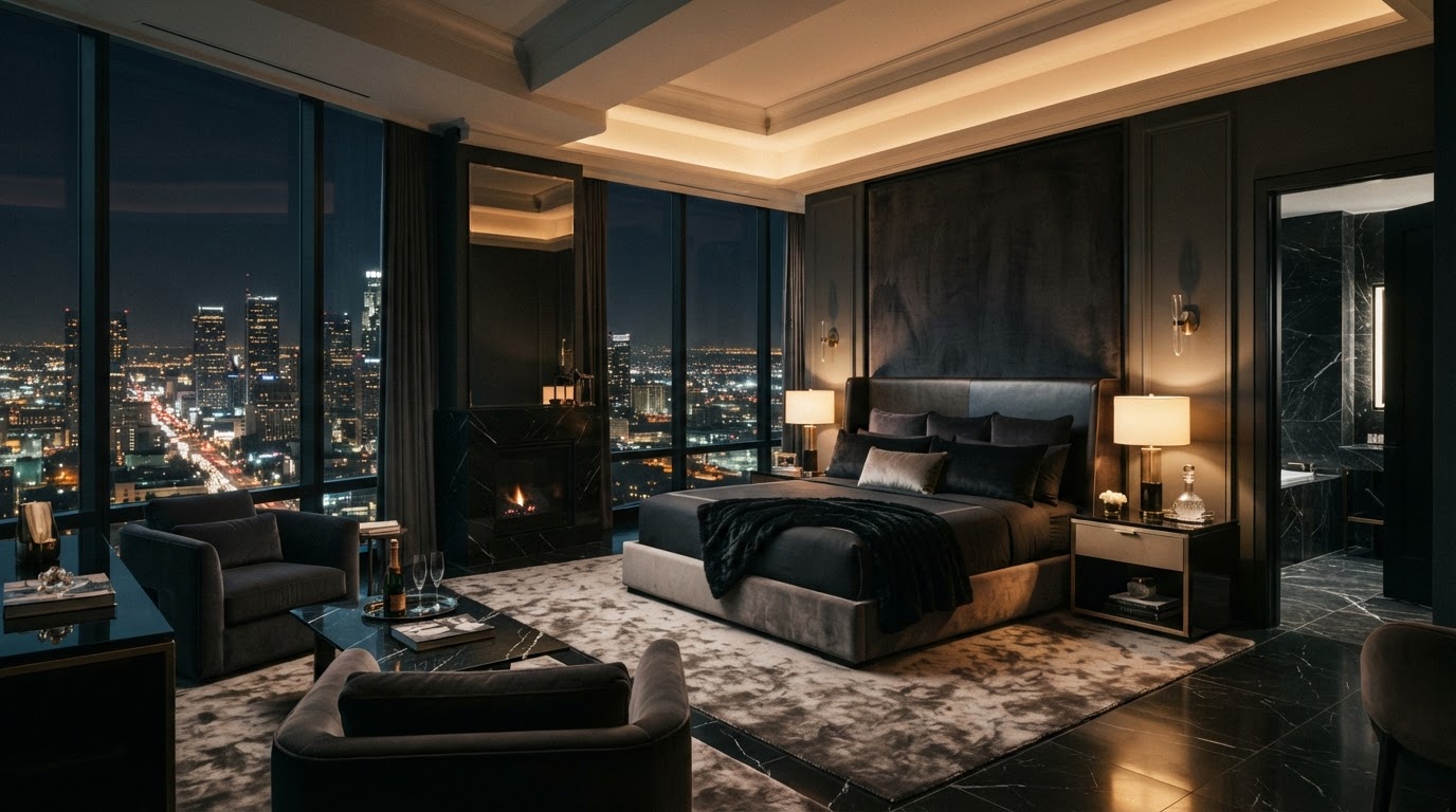 Purpur Royal Suite with panoramic night views
