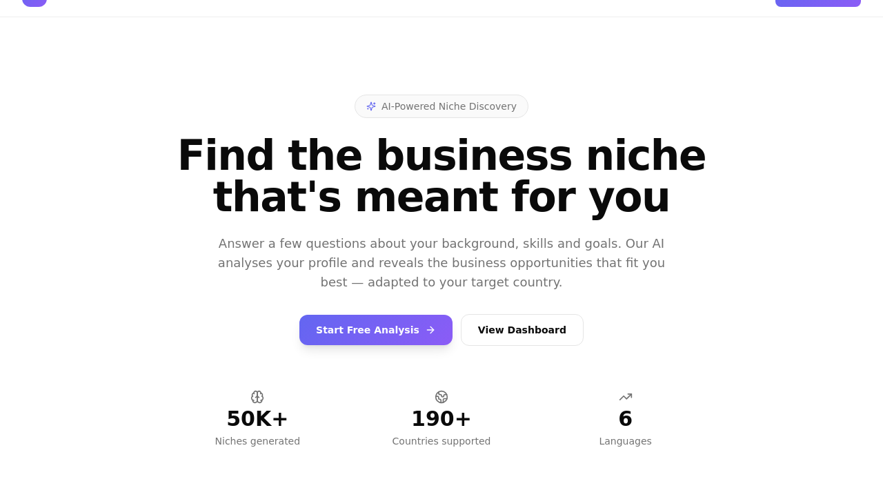 Find your niche template preview