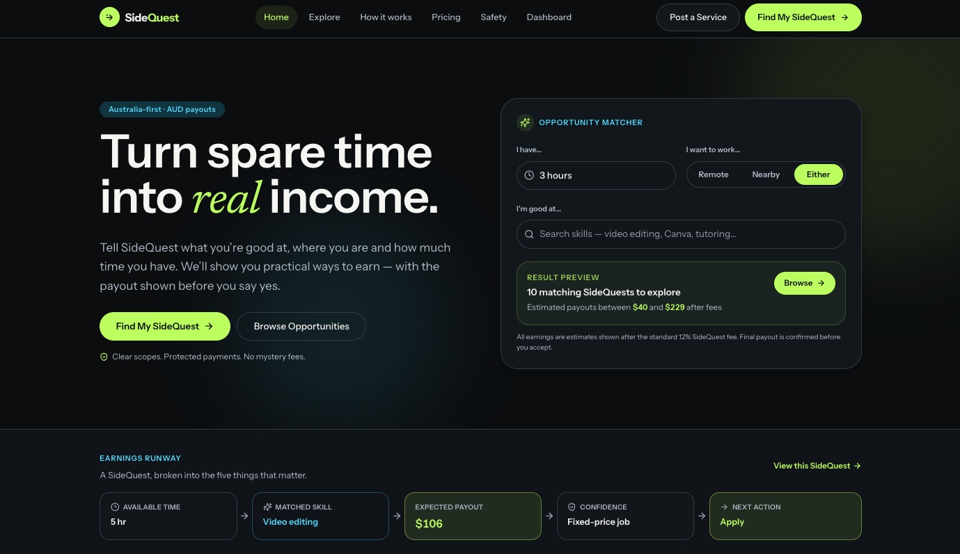 Side Business Services template preview