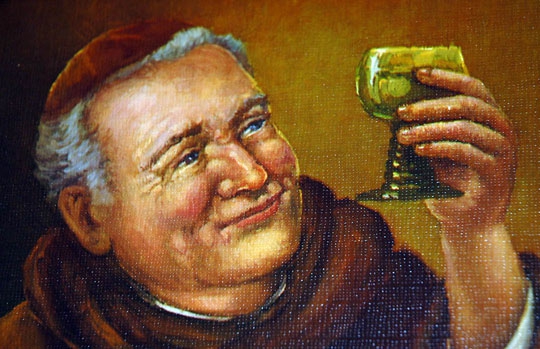 Refektář – obraz mnicha s vínem