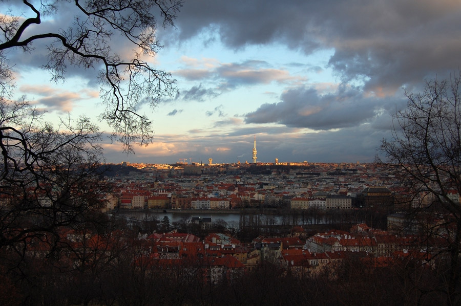 Terasa pohled – Praha západ slunce