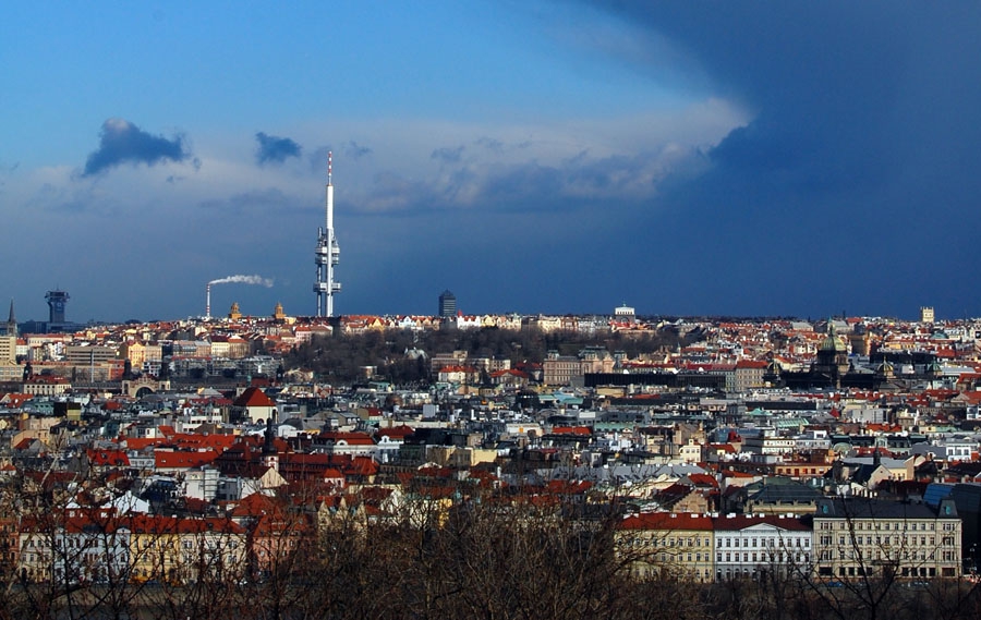 Terasa pohled – Praha panorama zima