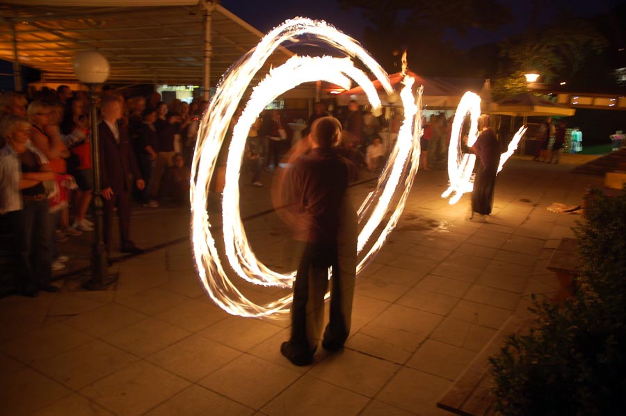 Terasa party – noční pohled na terasu