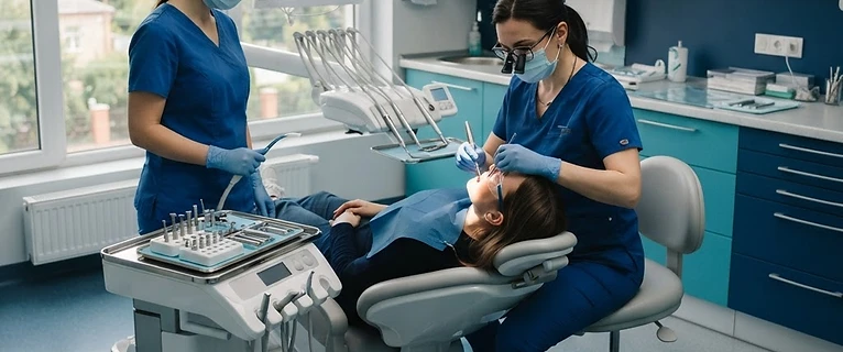 מרפאת שיניים מודרנית עם ציוד מתקדם להשתלות שיניים