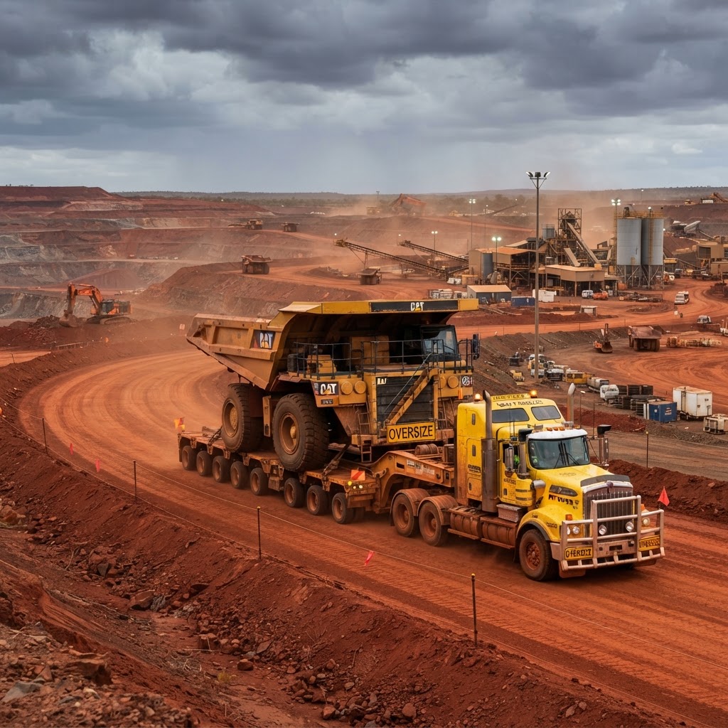 Mining equipment heavy haulage transport Brisbane Queensland
