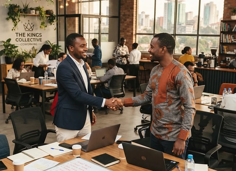 African professional in a healthcare setting
