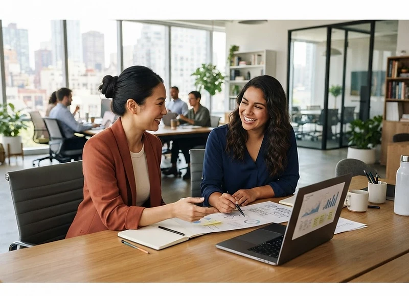 Professional giving a presentation to colleagues