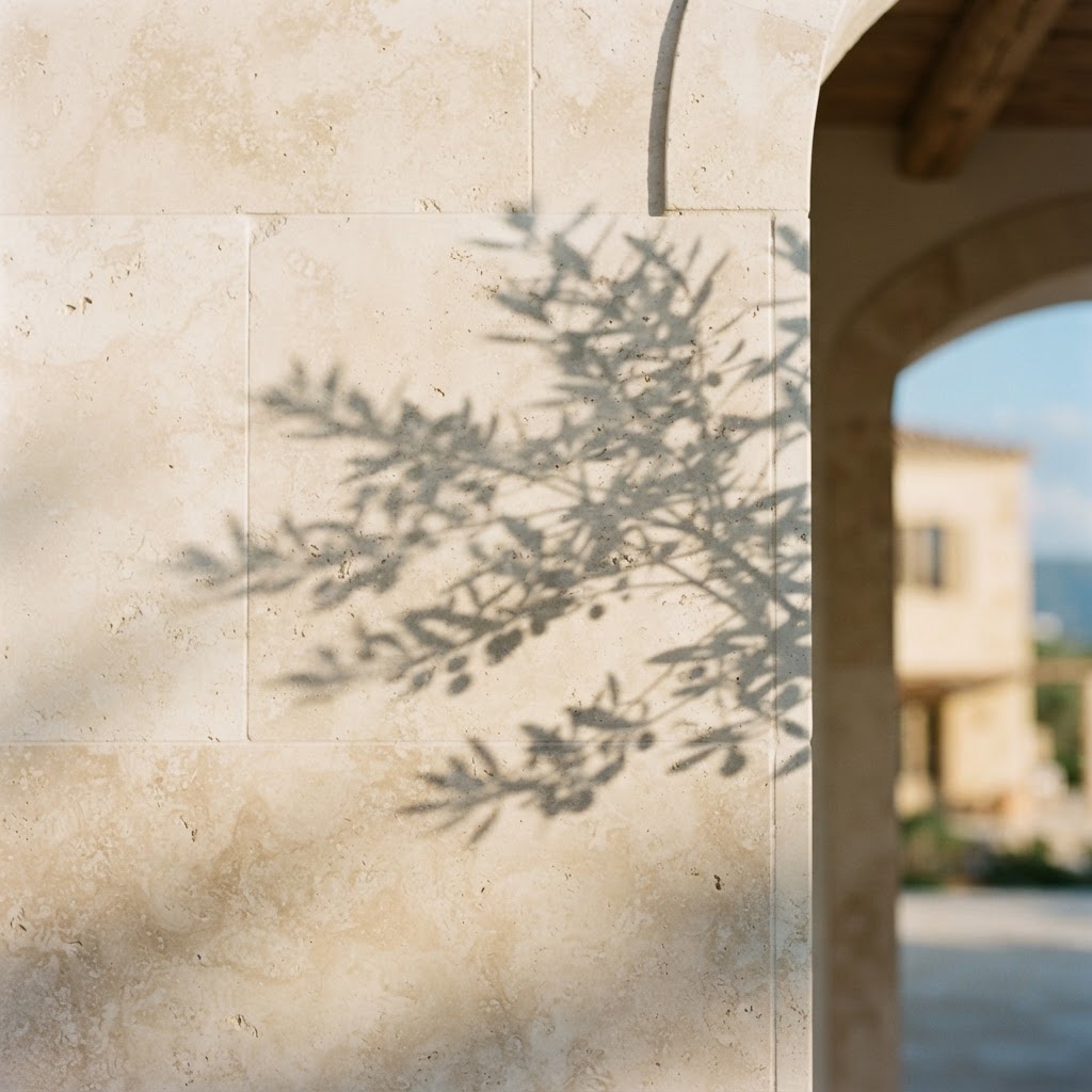 Travertine stone detail