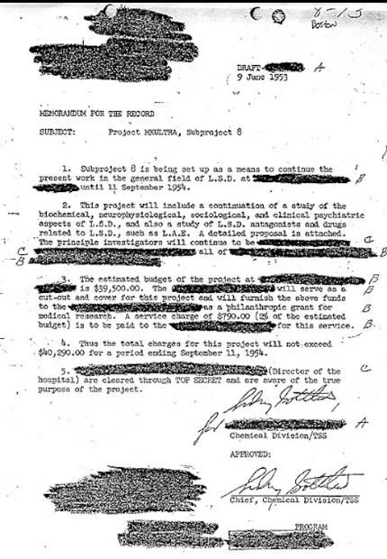 Declassified MKULTRA document
