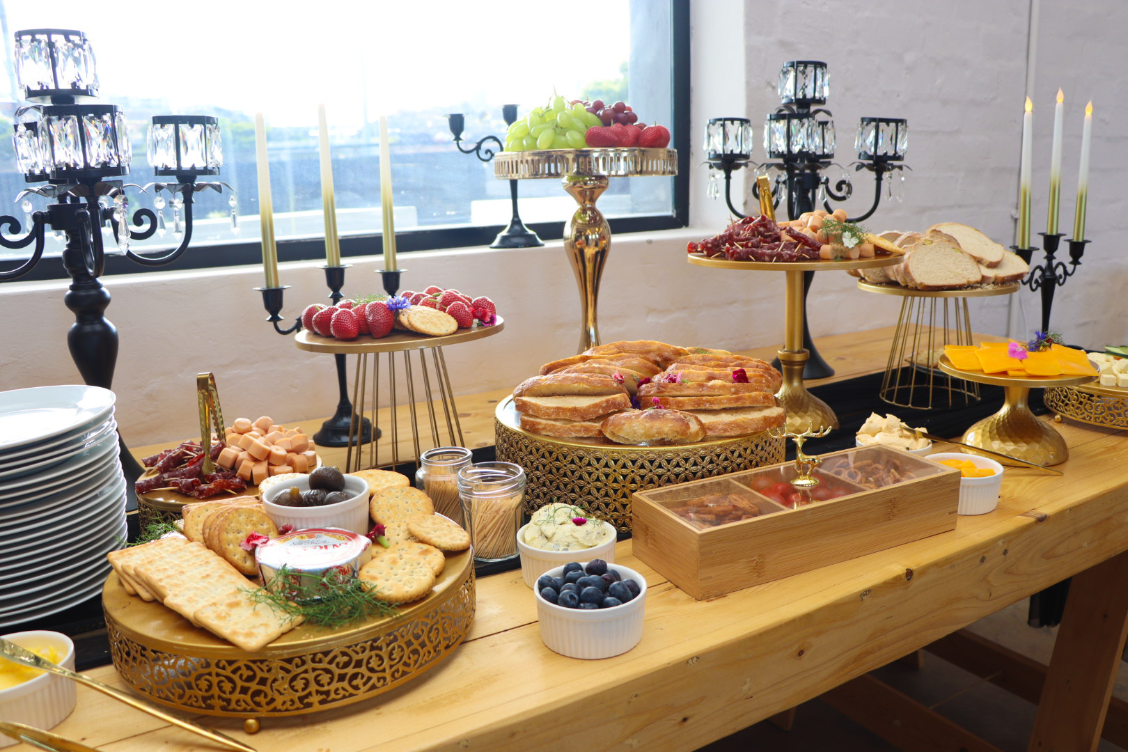 Charcuterie buffet setup