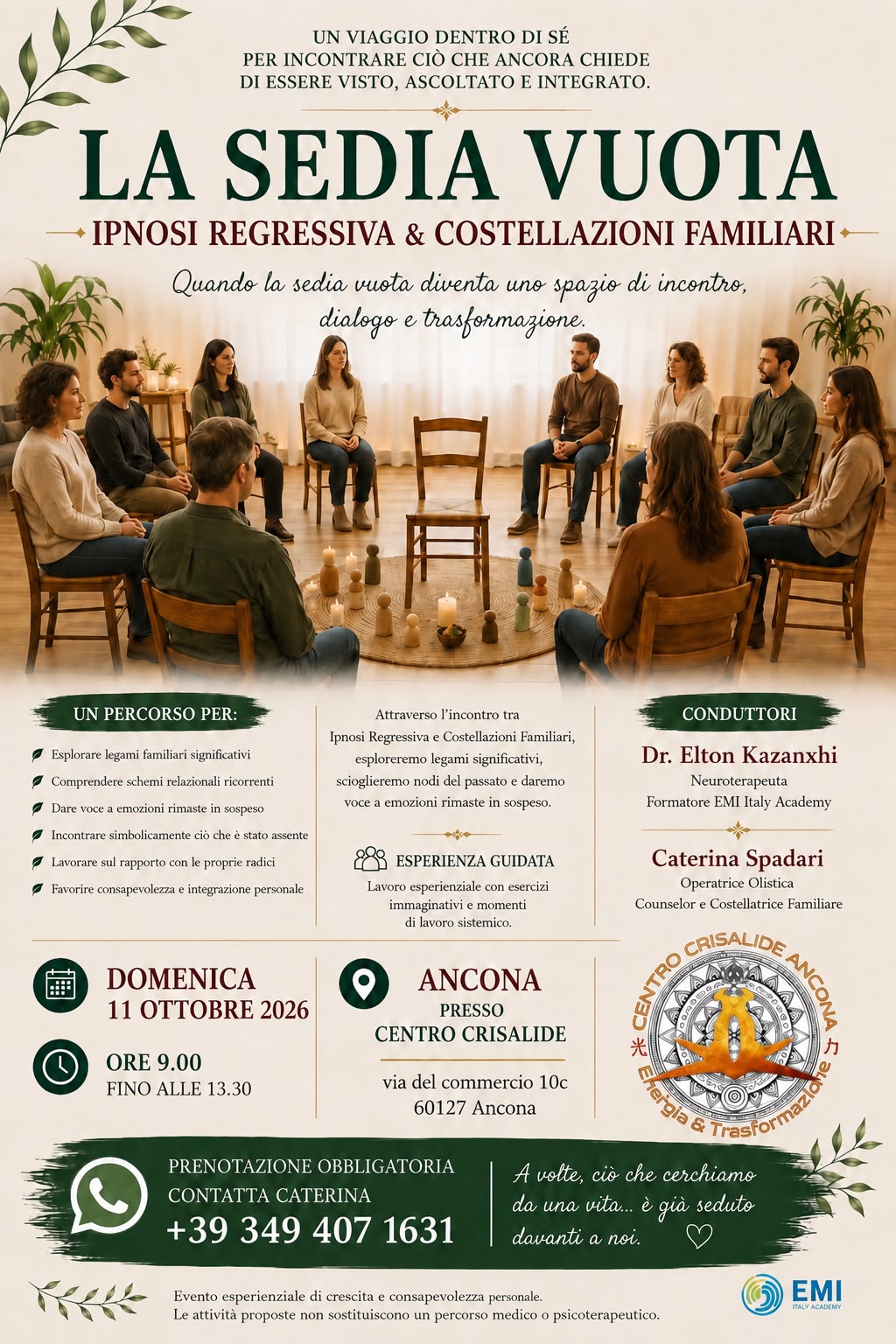 La Sedia Vuota – Ipnosi e Costellazioni Familiari