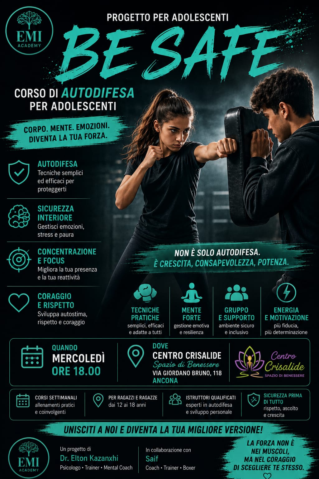 BE SAFE – Adolescenti sicuri: psicoeducazione attraverso le arti marziali