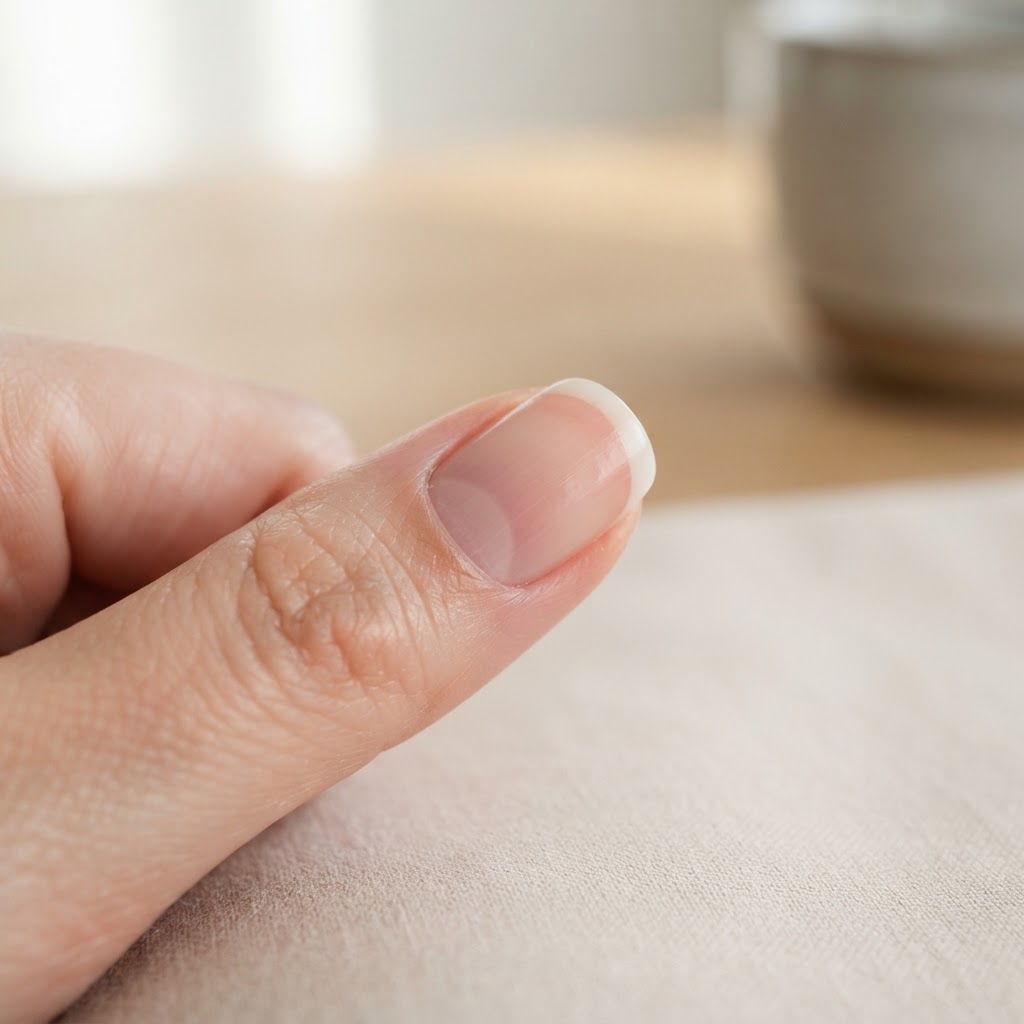 Well-groomed natural nails showing the results of consistent nail care.