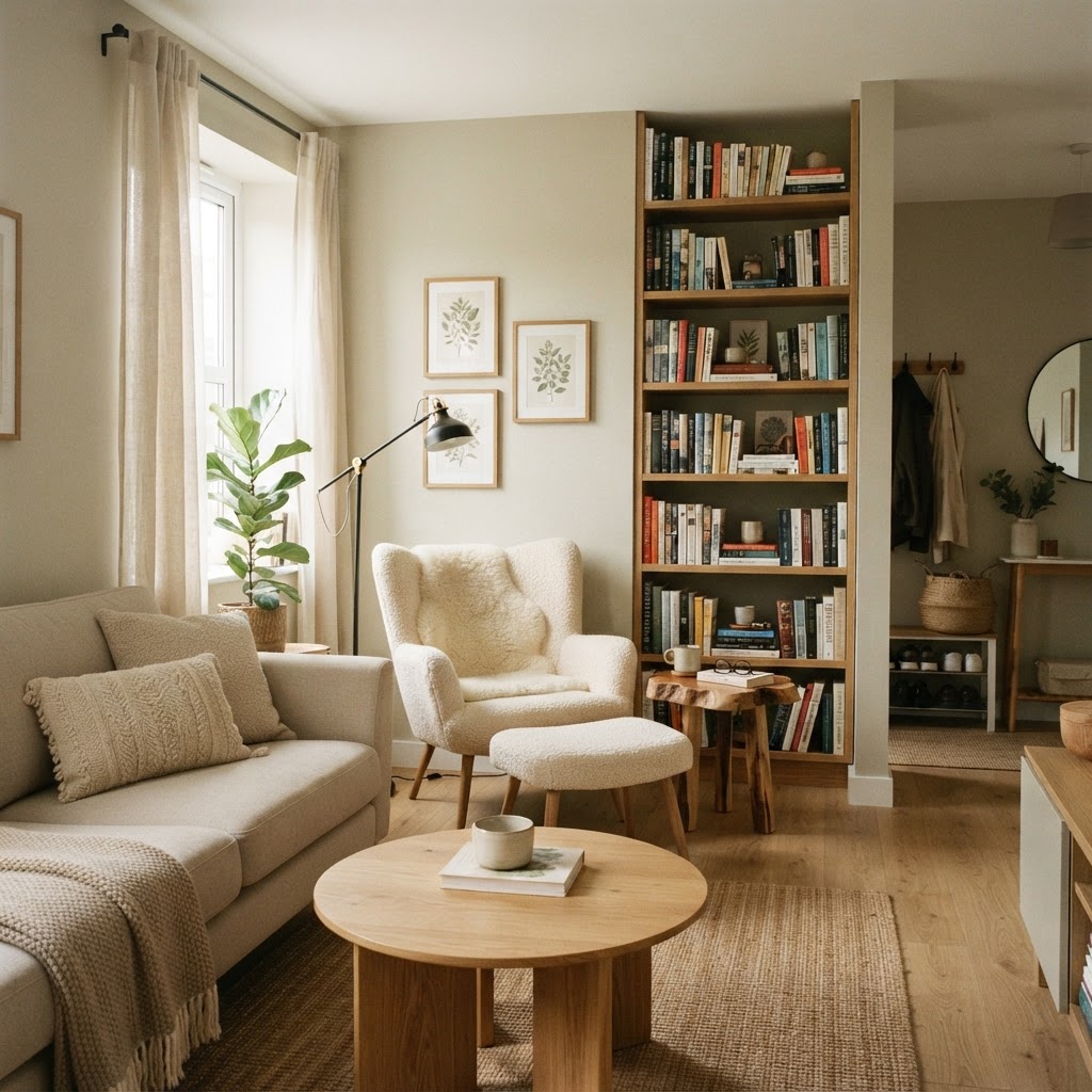 Transforming dead space into a functional reading nook.