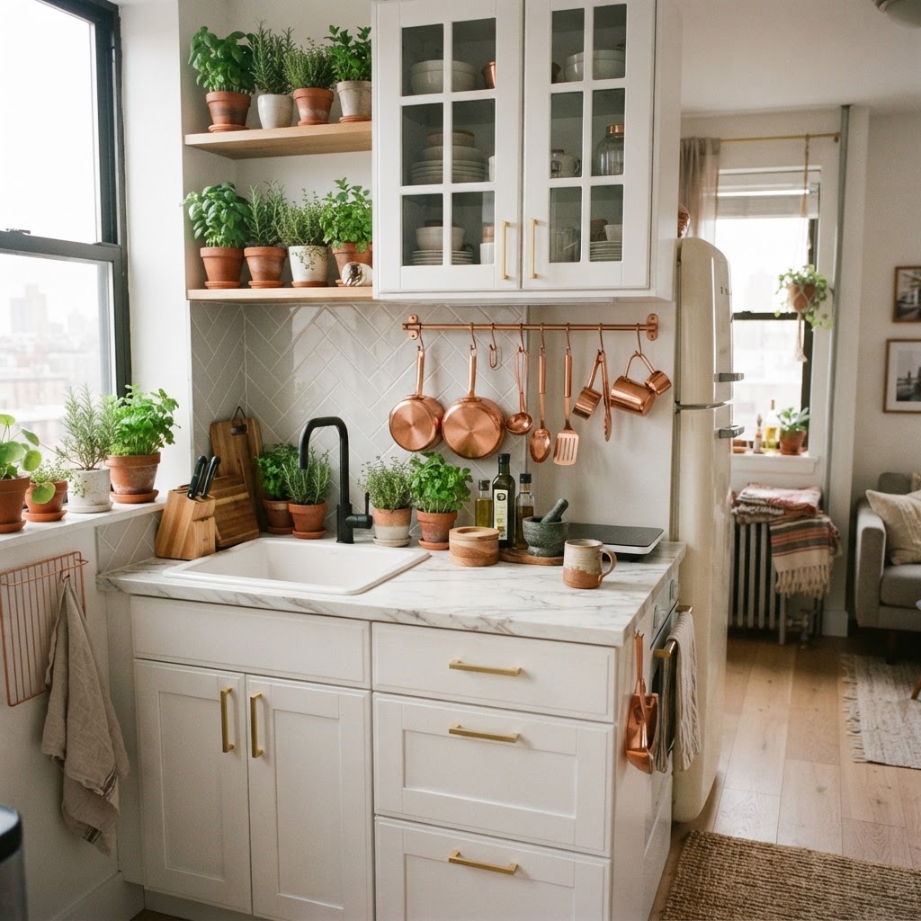 Faux marble contact paper creates an expensive look on a budget.