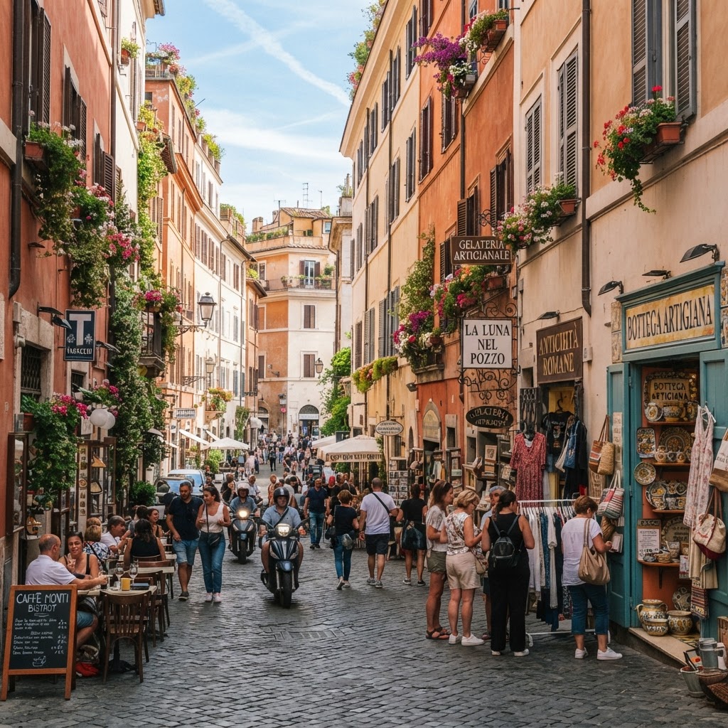 The vibrant, artistic energy found in the streets of Monti.